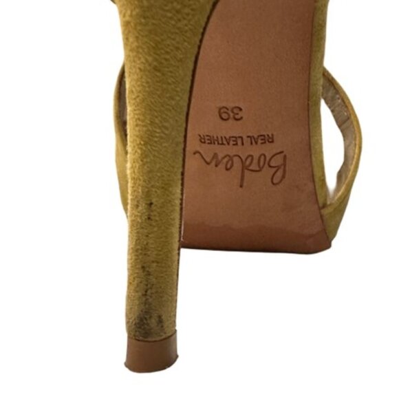 Boden Tisha Polka Dot Cow Hide and Yellow Suede Strappy Heels - Size 8.5 - Picture 9 of 16